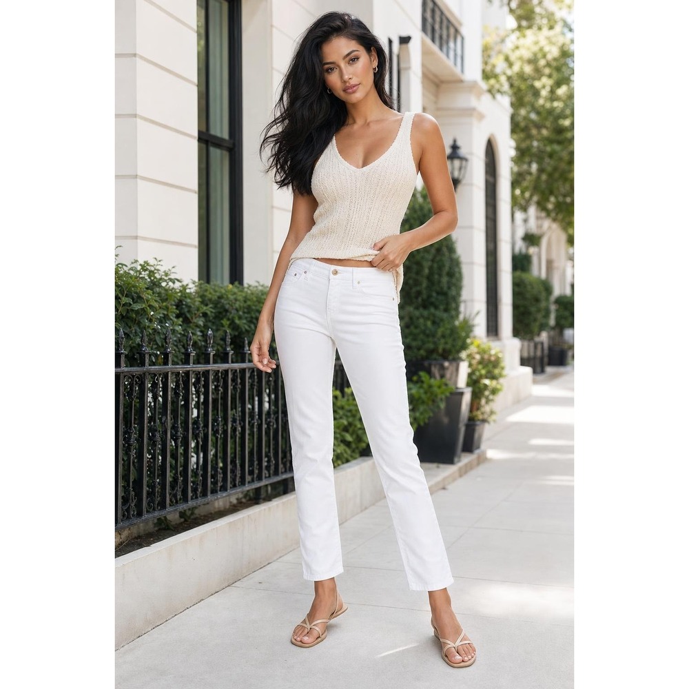 Ella Moss Jeans Women's 12 White Straight Leg Stretch Denim Casual Coastal